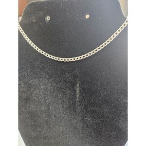 Claire's silver tone chain choker necklace 12-15"